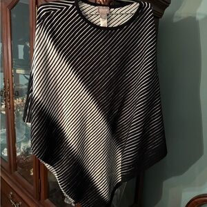 Chico's Black and White Striped Top